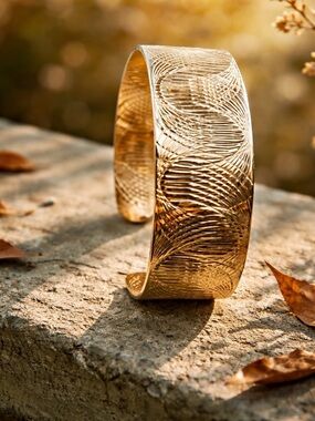 Jintage Gold Tone
Embossed Cuff Bracelet